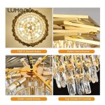 400mm Round Crystal Chandelier in Elegant Gold - Image 3