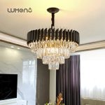Premium Black Gold LED Crystal Light Fixture – 600mm - Image 2