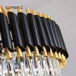 Premium Black Gold LED Crystal Light Fixture – 600mm - Image 3