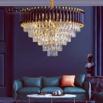 Premium Black Gold LED Crystal Light Fixture – 600mm - Image 4