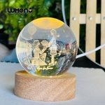 3D Crystal Ball Light, Glowing Planet Crystal Ball Lamp, Warm Bedside Light, Luminous Decor Atmosphere Light, Wood Base Fantasy Decor Crystal Ball, Universe Series Crystal Ball, LED Base Astronomy Night Light for Home Decor - Image 2