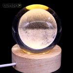 3D Crystal Ball Light, Glowing Planet Crystal Ball Lamp, Warm Bedside Light, Luminous Decor Atmosphere Light, Wood Base Fantasy Decor Crystal Ball, Universe Series Crystal Ball, LED Base Astronomy Night Light for Home Decor - Image 5