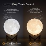 3D Moon Light – Rechargeable LED Night Lamp with Wooden Stand - Image 3