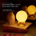 3D Moon Light – Rechargeable LED Night Lamp with Wooden Stand - Image 4