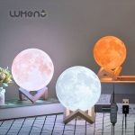 3D Moon Light – Rechargeable LED Night Lamp with Wooden Stand - Image 5