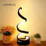 Modern Spiral LED Table Lamp – Dimmable USB Bedside & Study Light