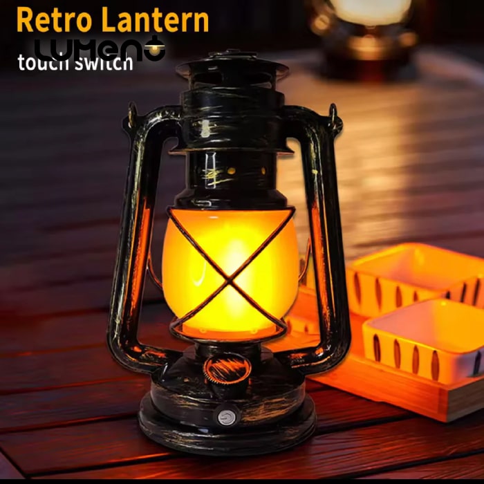 TL007 ( 1 )-min Retro Rechargeable LED Lantern – Portable Hanging Camping & Decor Light - Image 1